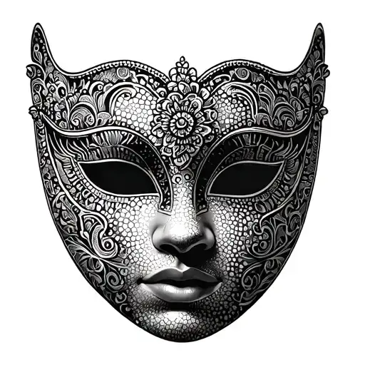 Venetian Mask tattoo design idea