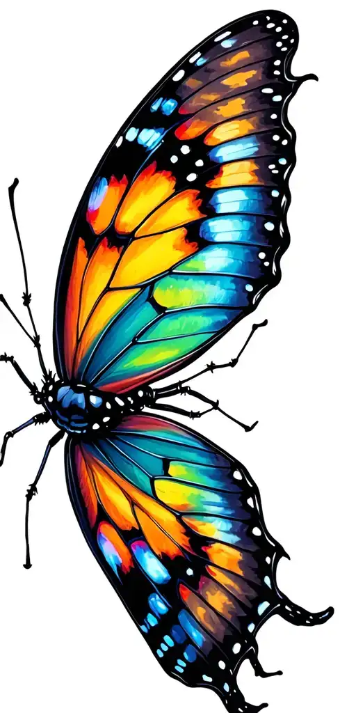 butterfly coming scorpion intertwined tattoo design idea