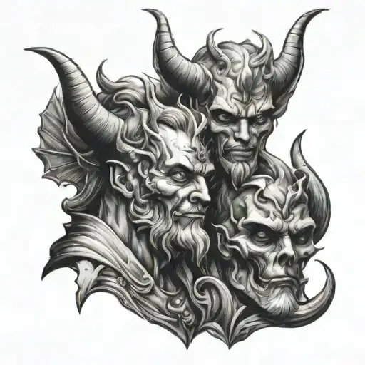 God And Devil tattoo design idea