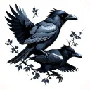Japanese ravens tattoo design idea