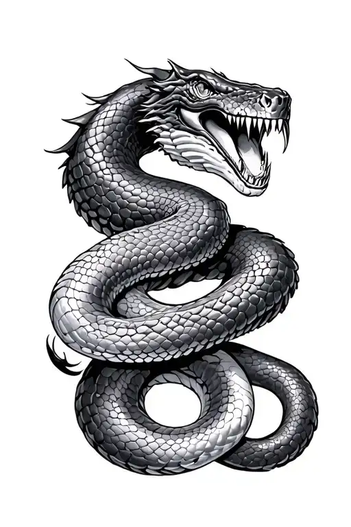 viper snake evil tattoo design idea