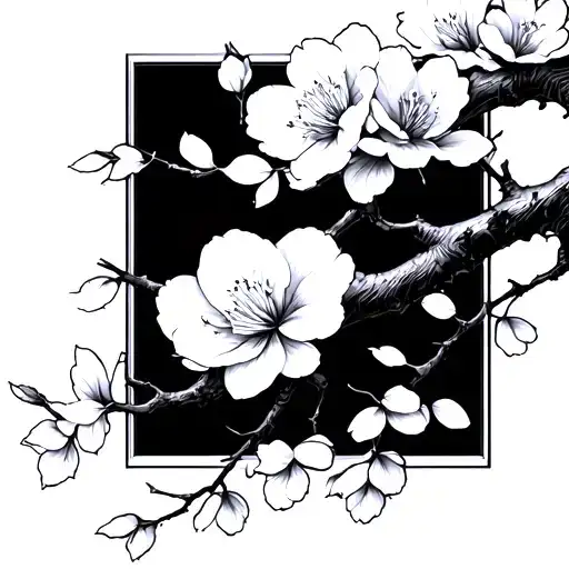 Sakura tree branch representing a different tattoo design idea