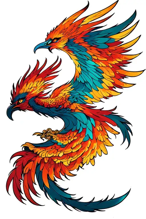 Renaissance phoenix tattoo design idea