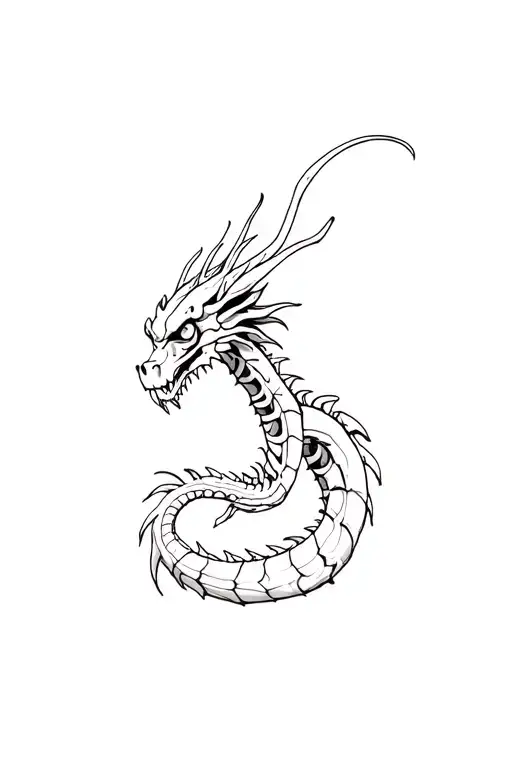 Dragon skeleton tattoo design idea