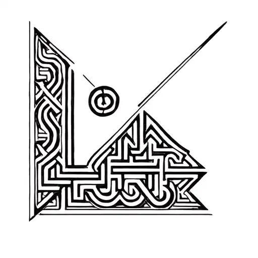 german symbol and hmong pattern tattoo design idea