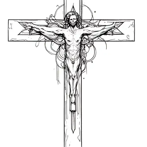 3D realistic cross that tattoo design idea