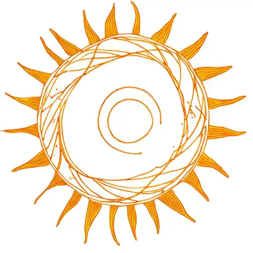 tangled sun tattoo design idea