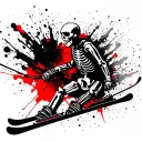 skiing skeleton tattoo design idea