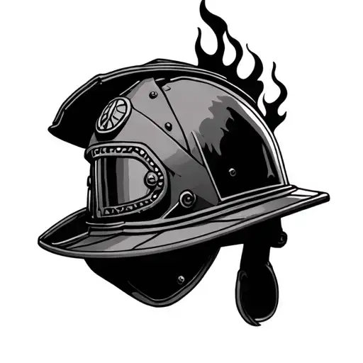 Fire Helmet tattoo design idea