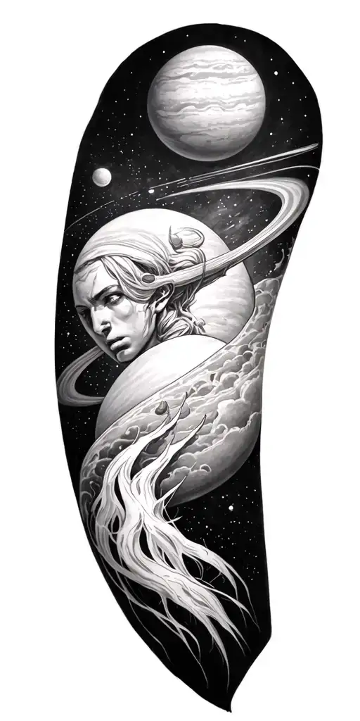 Uranus tattoo design idea