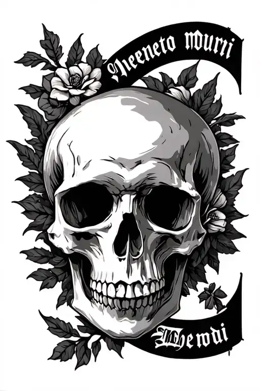 Greek mythology memento mori text tattoo design idea