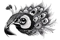 Peacock head tattoo design idea
