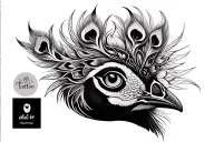 Peacock head tattoo design idea