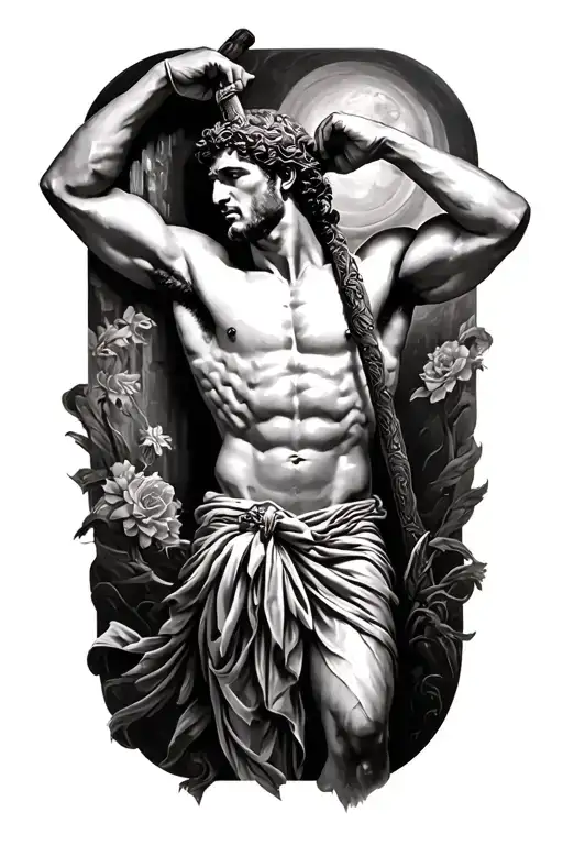 saint sebastian tattoo design idea