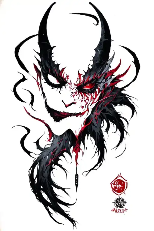 mascara oni demon slayer tattoo design idea