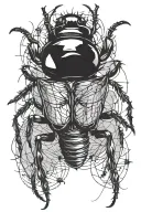 dark insects gothic black line tattoo design idea
