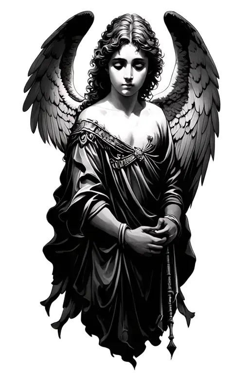 gabriel the angel tattoo design idea