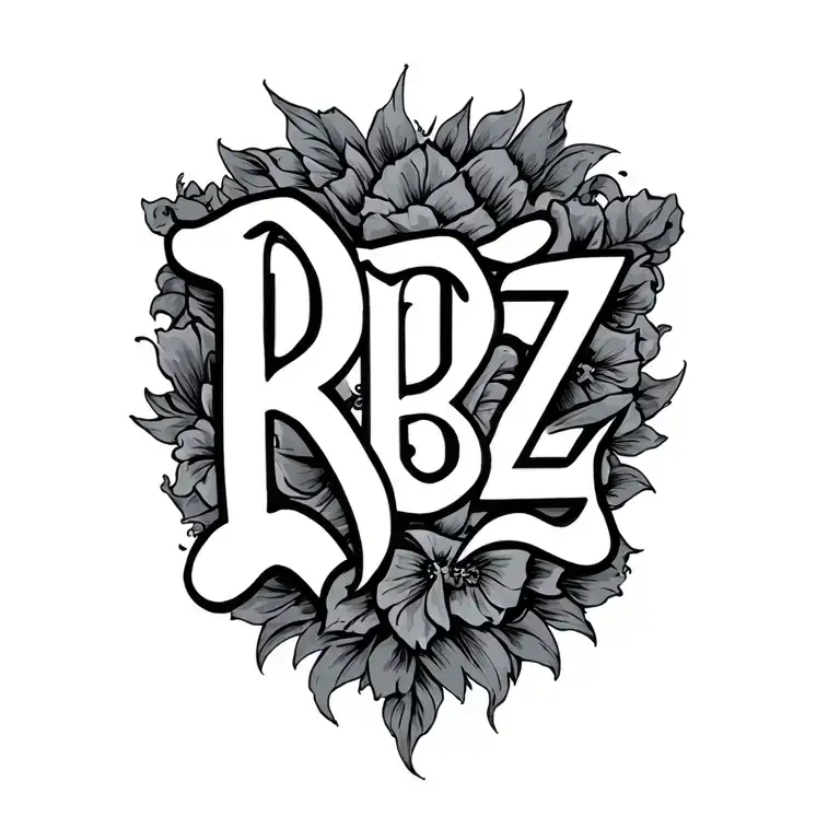 "RBZ" initials  tattoo design idea