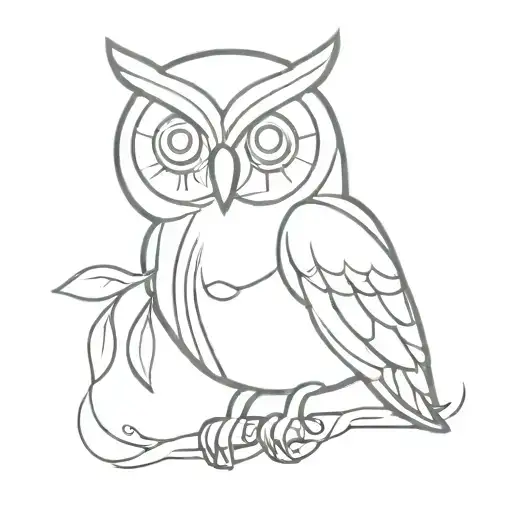 owl with air element  tattoo design idea