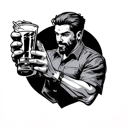 man takes the drink drink takes the man electrician tattoo design idea