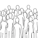 crowd of people with no faces tattoo design idea