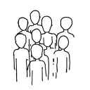 crowd of people with no faces tattoo design idea