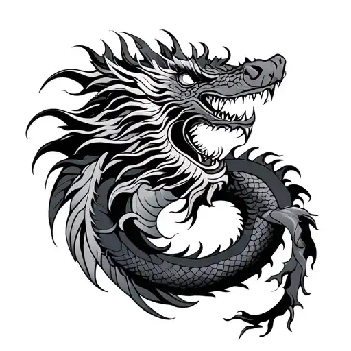 Dragon dragon Laos tattoo design idea