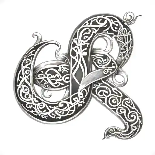 infinity symbol with names incorporated tattoo design idea