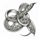 infinity symbol with names incorporated tattoo design idea