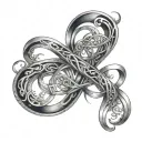 infinity symbol with names incorporated tattoo design idea