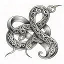 infinity symbol with names incorporated tattoo design idea