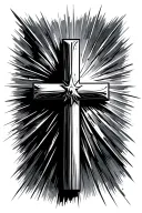 cross and rays of light tattoo design idea