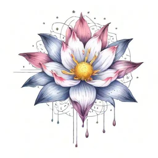 add more stars surrounding the flower and other space themed objects  tattoo design idea