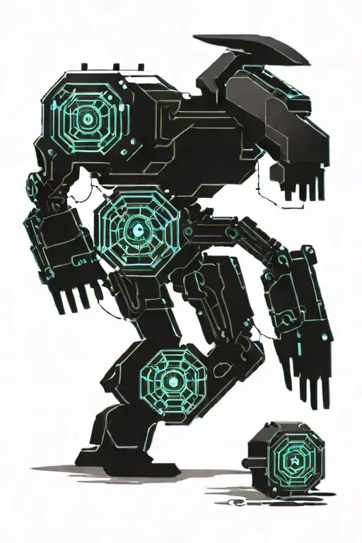 weight loss mech tattoo design idea