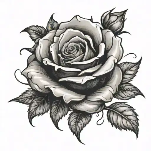 dying rose tattoo design idea