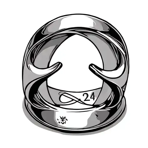 wedding bands with infinity symbol and 224 incorporated into the design tattoo design idea