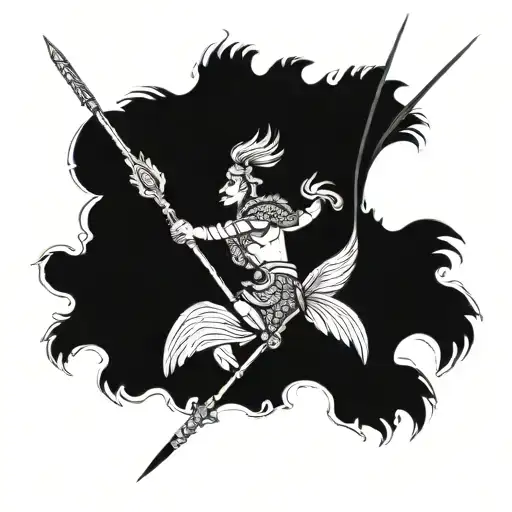 loard murugan divine javelin spear with peacock with rooster tattoo design idea