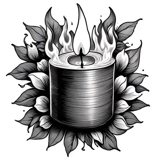 Burning Candle tattoo design idea