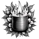 Burning Candle tattoo design idea