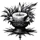 Burning Candle tattoo design idea