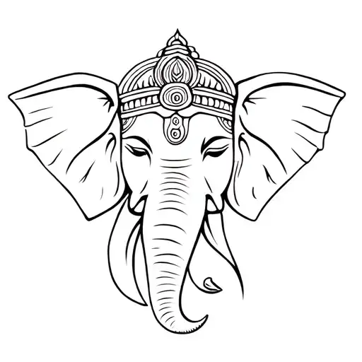 I would like a head of Ganesh gods man with an elephant head to detail but without the tattoo being too big. tattoo design idea