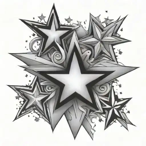 four stars of equal size tattoo design idea