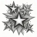 four stars of equal size tattoo design idea