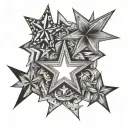 four stars of equal size tattoo design idea