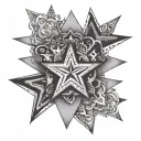 four stars of equal size tattoo design idea
