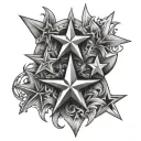 four stars of equal size tattoo design idea