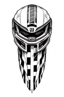 motocross helmet cheakered flag tattoo design idea