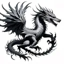 Dragon Phoenix tattoo design idea