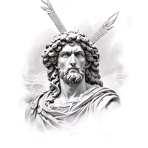 Coeus Greek God of Intelligence  tattoo design idea