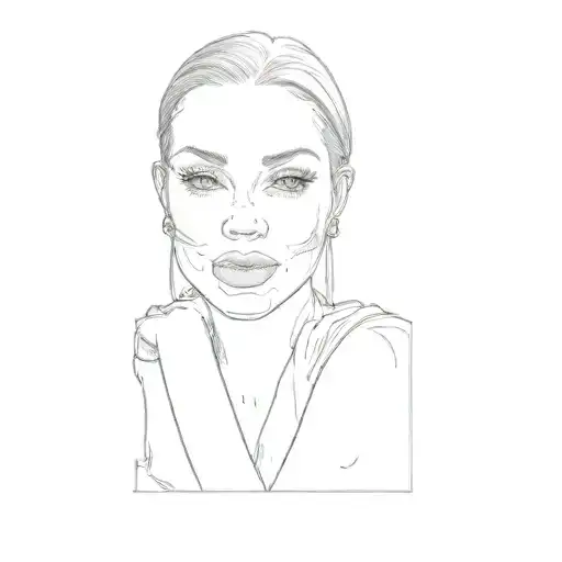 a woman posing for a photo tattoo design idea